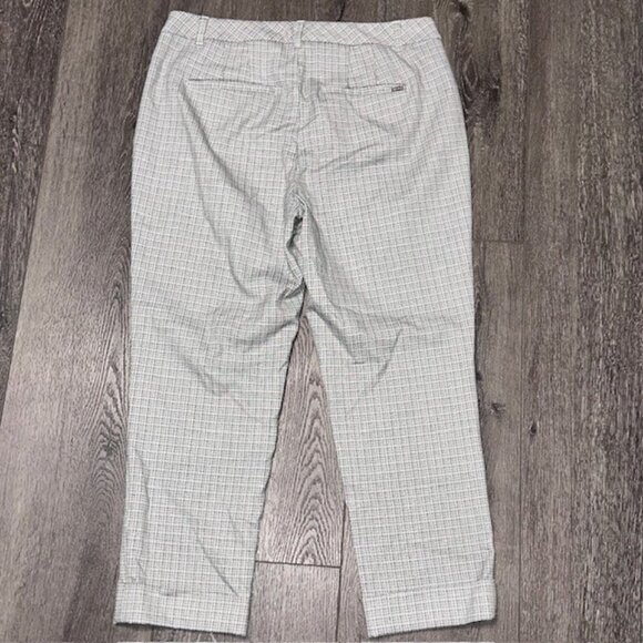 White House Black Market Pants Womens Size 8 Black Check Woven The Slim Crop - Picture 4 of 6
